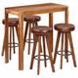vidaXL Ensemble de bar 5 pcs bois massif 115x56x107 cm - TU