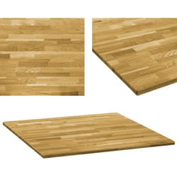 Dessus de table Bois de chêne massif Carré 23 mm 80x80 cm Vidaxl