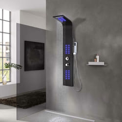 Vidaxl - Panneau de douche aluminium 20x44x130 cm noir