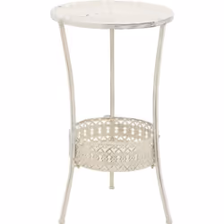 vidaXL Table de bistro Style vintage Ronde Métal 40x70 cm Blanc - TU