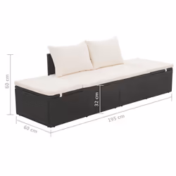 VidaXL 43953 lit d'extérieur Noir, Crème, Blanc - Vue supplémentaire 6