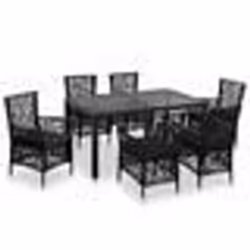 vidaXL Ensemble à manger d'extérieur 7 pcs Résine tressée Noir - TU