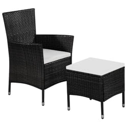 VidaXL 44091 chaise d'extérieur Terrace Siège rembourré Polyéthylène, Rotin, Acier Crème, Blanc