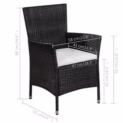 VidaXL 44091 chaise d'extérieur Terrace Siège rembourré Polyéthylène, Rotin, Acier Crème, Blanc - Vue supplémentaire 4
