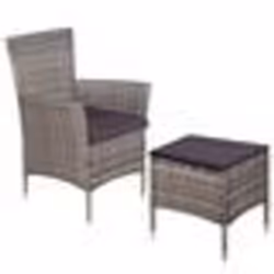 VidaXL 44092, Terrace, Siège rembourré, Polyéthylène, Rotin, Acier, Gris, 580 mm, 610 mm