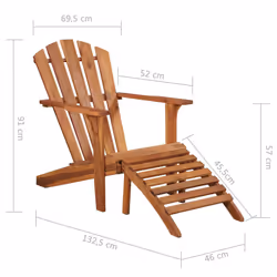 VidaXL 44117 chaise d'extérieur Terrace Bois d'acacia Marron - Vue supplémentaire 8