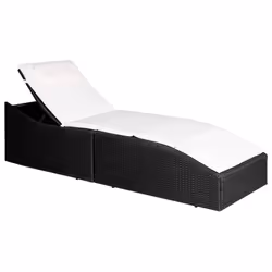 VidaXL 44134, Linge, Siège rembourré, Polyéthylène, Rotin, Acier, Noir, Crème, Blanc, 1920 mm, 620 mm