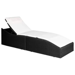 VidaXL 44134 chaise d'extérieur Linge Siège rembourré Polyéthylène, Rotin, Acier Noir, Crème, Blanc