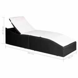 VidaXL 44134 chaise d'extérieur Linge Siège rembourré Polyéthylène, Rotin, Acier Noir, Crème, Blanc - Vue supplémentaire 7