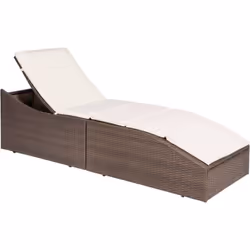 VidaXL 44135, Linge, Siège rembourré, Polyéthylène, Rotin, Acier, Marron, Crème, Blanc, 1920 mm, 620 mm