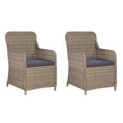 VidaXL 44147 chaise d'extérieur Terrace Siège rembourré Polyéthylène, Rotin, Acier Marron, Gris