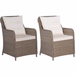 VidaXL 44148, Terrace, Siège rembourré, Polyéthylène, Rotin, Acier, Marron, Crème, Blanc, 54 cm, 49 cm