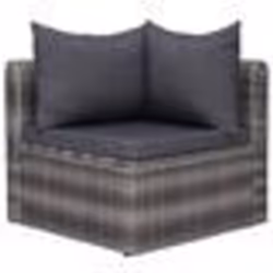vidaXL Meuble de jardin 4 pcs avec coussins Gris Résine tressée - TU