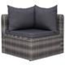 vidaXL Meuble de jardin 4 pcs avec coussins Gris Résine tressée - TU