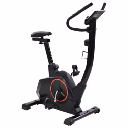 VidaXL 91444, Vélo vertical, Magnétique, 120 kg, Ceinture côtelée, Calories, Distance, Rythme cardiaque, Vitesse, Temps, Noir