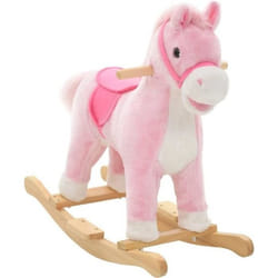 vidaXL Cheval à bascule Peluche 65x32x58 cm Rose
