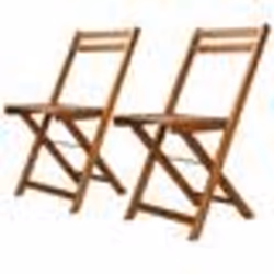 vidaXL Chaises de bistro d'extérieur lot de 2 Bois d'acacia solide - TU