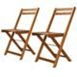 vidaXL Chaises de bistro d'extérieur lot de 2 Bois d'acacia solide - TU