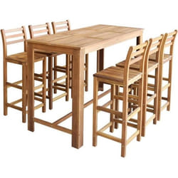 vidaXL Table et chaises de bar 7 pcs Bois d'acacia massif - TU