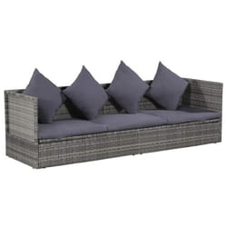 VidaXL 43959 chaise d'extérieur Terrace Siège rembourré Polyéthylène, Rotin, Acier Gris