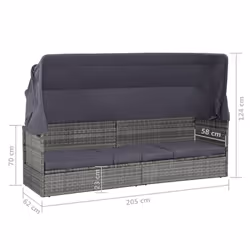 VidaXL 43962 chaise d'extérieur Terrace Siège rembourré Tissu, Polyuréthane, Acier Gris - Vue supplémentaire 8