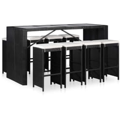 Vidaxl - Ensemble à manger d'extérieur 9 pcs Résine tressée Noir
