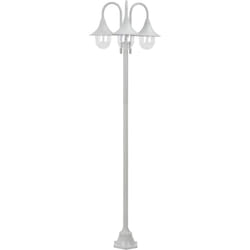 Vidaxl - Lampadaire de jardin E27 220 cm Aluminium 3 lanternes Blanc