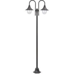 Vidaxl - Lampadaire de jardin E27 220 cm Aluminium 2 lanternes Bronze