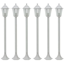 Vidaxl - Lampe de jardin à piquet 6 pcs E27 110 cm Aluminium Blanc