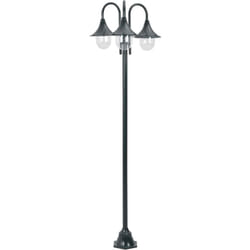 Vidaxl - Lampadaire de jardin E27 220cm Aluminium 3 lanternes Vert foncé