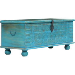 Vidaxl - Coffre de rangement Bois de manguier massif 100x40x41 cm Bleu
