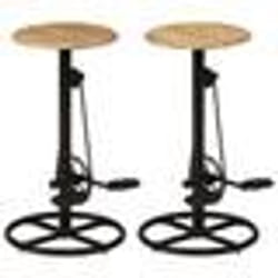 vidaXL Chaises de bar lot de 2 bois de manguier solide - TU