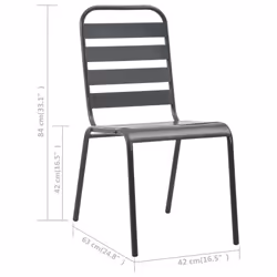 VidaXL 44257 chaise d'extérieur Terrace Acier Gris - Vue supplémentaire 8