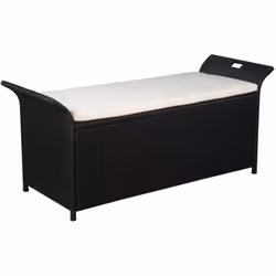 Ce banc de rangement en résine tressée deviendra le point central de votre jardin. Grâce à la résine tressée résistante à l'e ...