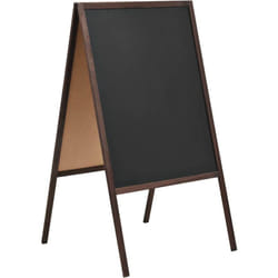 vidaXL Tableau noir double face Bois de cèdre Autoportant 60x80 cm
