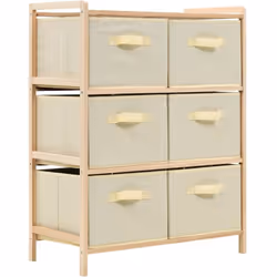 Cette étagère de rangement en bois de cèdre massif avec 6 paniers tissu séparés offrira suffisamment d’espace pour ranger vos ...