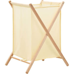 Vidaxl - Panier à linge Bois de cèdre et textile Beige 42 x 41 x 64 cm