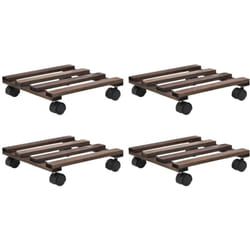 Vidaxl - Support roulant à plantes Bois de cèdre 4 pcs 25 x 25 cm
