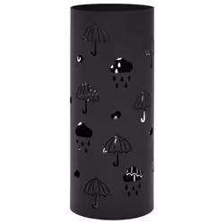 vidaXL Porte-parapluie Design Parapluies Acier Noir - TU