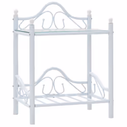 VidaXL 246728, Blanc, Acier, Verre trempé, 450 mm, 305 mm, 600 mm, 1 pièce(s)