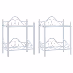 VidaXL 246729, Blanc, Acier, Verre trempé, 450 mm, 305 mm, 600 mm, 2 pièce(s)
