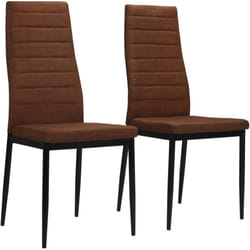 Vidaxl - Chaises à manger lot de 2 marron tissu