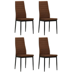 Vidaxl - Chaises à manger lot de 4 marron tissu