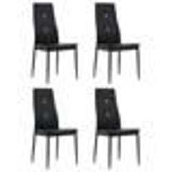 vidaXL Chaises à manger lot de 4 noir similicuir - TU