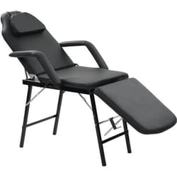 vidaXL Fauteuil de massage pour traitement facial Simili-cuir Noir