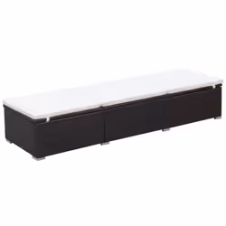 VidaXL 44403, Linge, Siège rembourré, Polyuréthane, Acier, Marron, Crème, Blanc, 600 mm, 1950 mm
