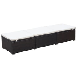 VidaXL 44403 chaise d'extérieur Linge Siège rembourré Polyuréthane, Acier Marron, Crème, Blanc