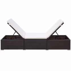VidaXL 44403 chaise d'extérieur Linge Siège rembourré Polyuréthane, Acier Marron, Crème, Blanc - Vue supplémentaire 4