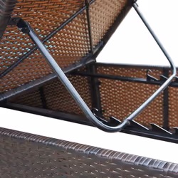 VidaXL 44403 chaise d'extérieur Linge Siège rembourré Polyuréthane, Acier Marron, Crème, Blanc - Vue supplémentaire 6