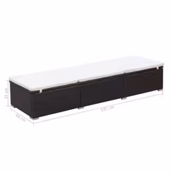 VidaXL 44403 chaise d'extérieur Linge Siège rembourré Polyuréthane, Acier Marron, Crème, Blanc - Vue supplémentaire 7